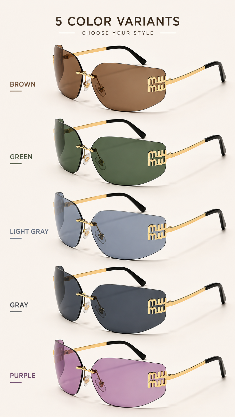 MUSE Edge | Rimless Geometric Luxury Sunglasses