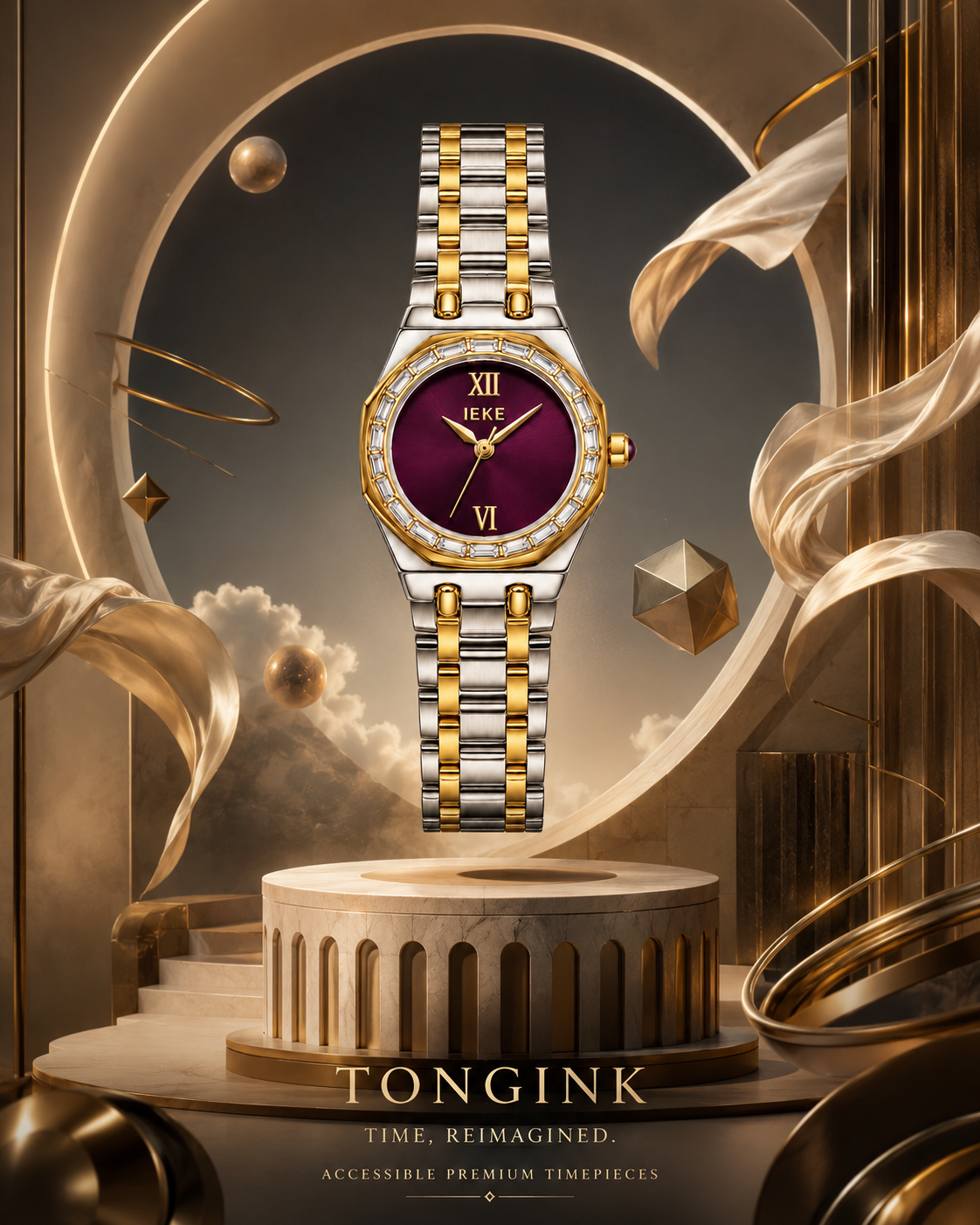 IEKE Violet Stone Watch