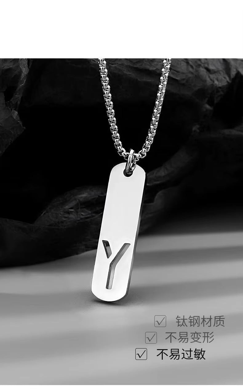 Silver-Plated Initial Letter Pendant Necklace
