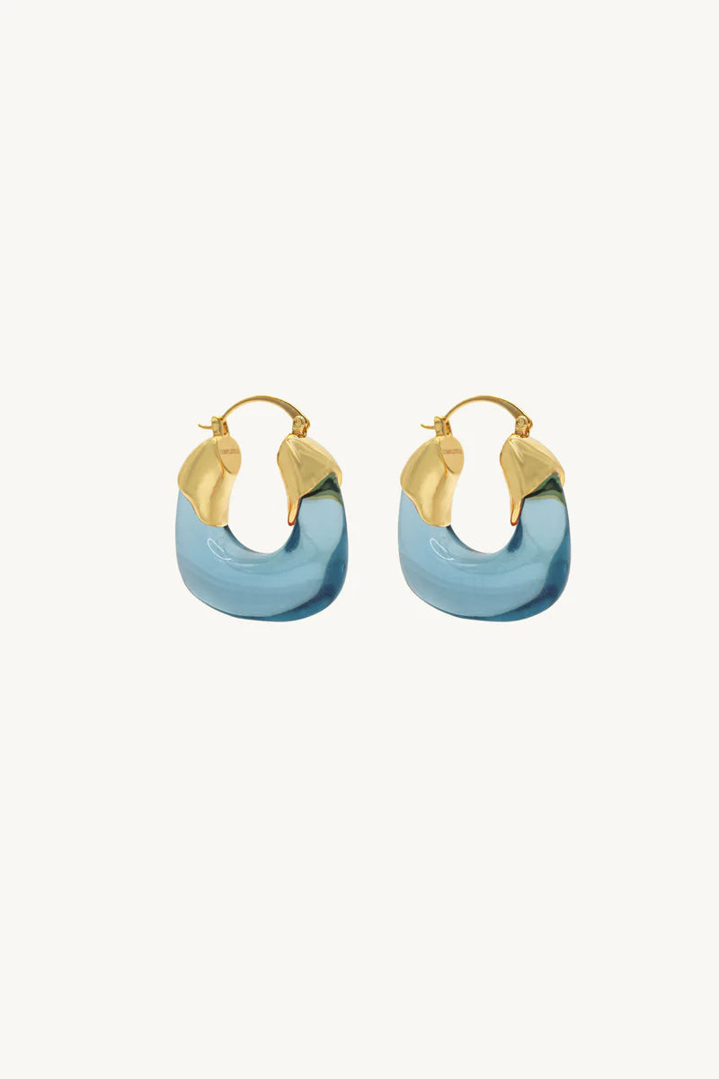 Kira Hoop Earrings/Aqua