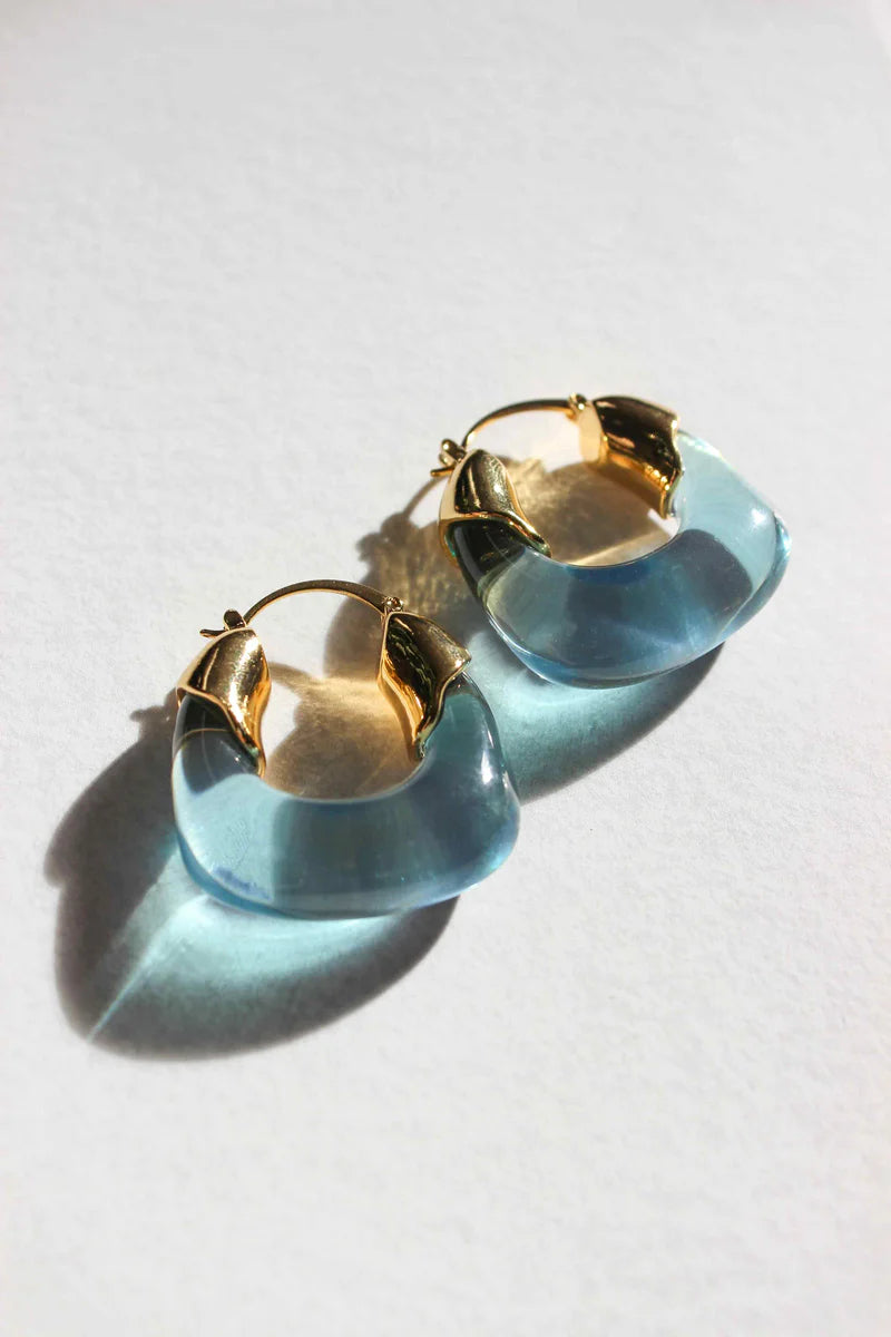Kira Hoop Earrings/Aqua