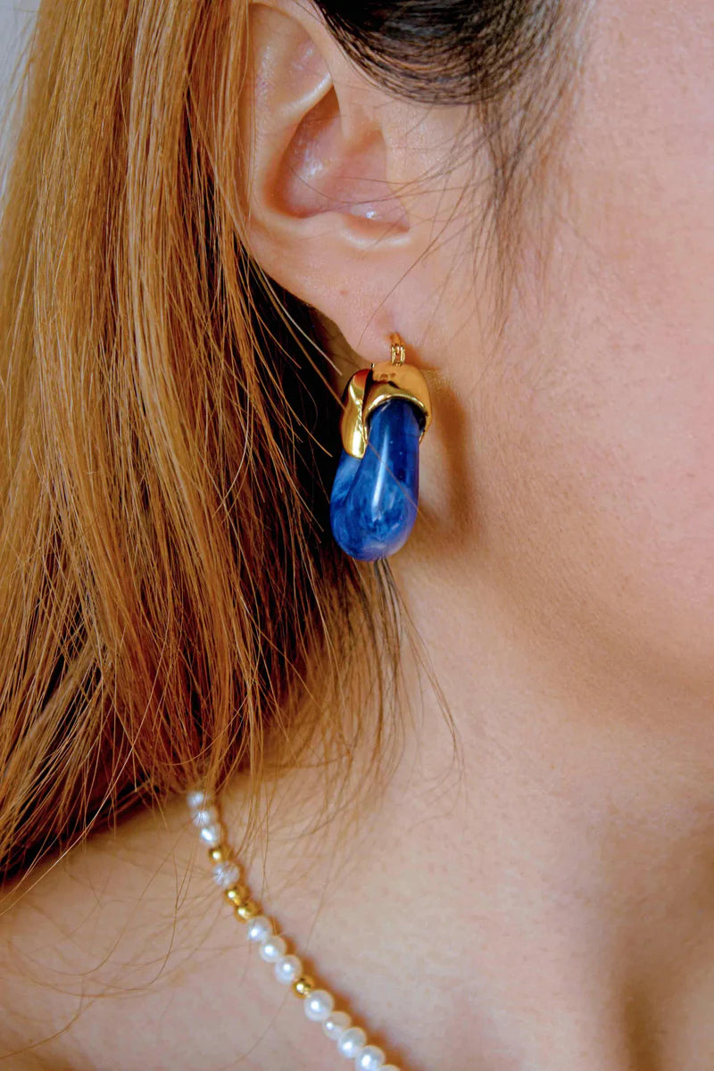 Kira Hoop Earrings/Cloudy