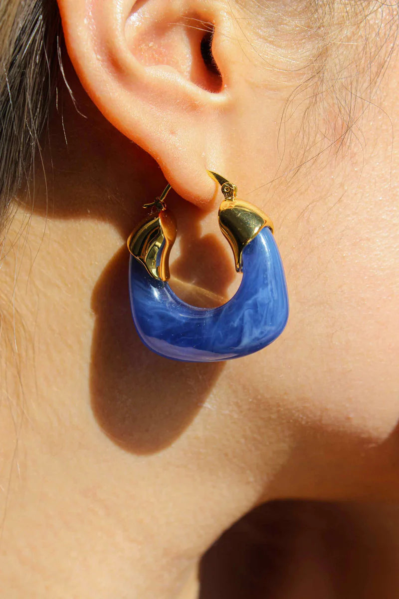 Kira Hoop Earrings/Cloudy