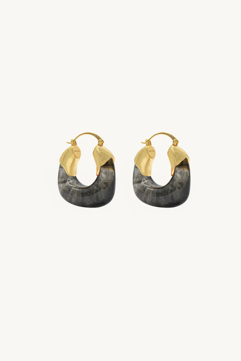 Kira Hoop Earrings/Inkwell