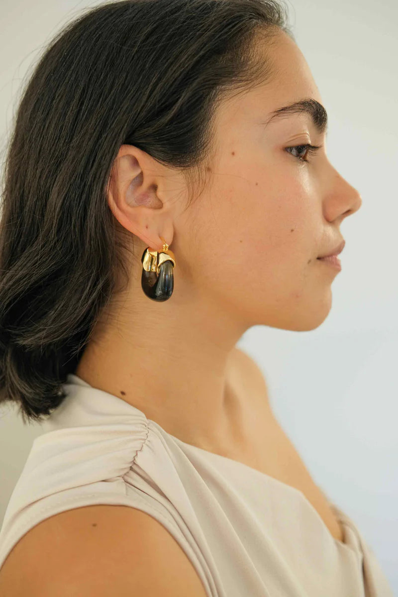 Kira Hoop Earrings/Inkwell