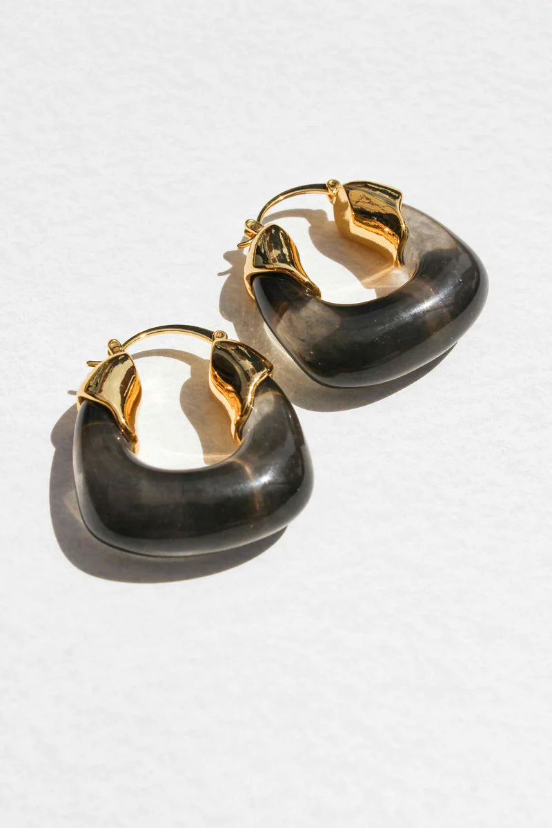 Kira Hoop Earrings/Inkwell