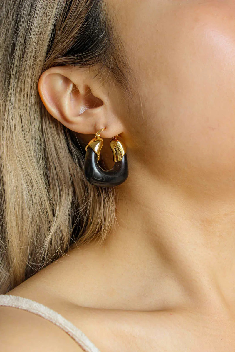 Kira Hoop Earrings/Inkwell
