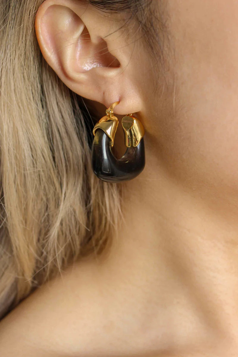 Kira Hoop Earrings/Inkwell
