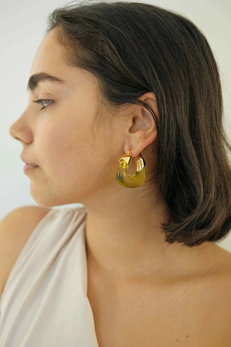 Kira Hoop Earrings/Lemon