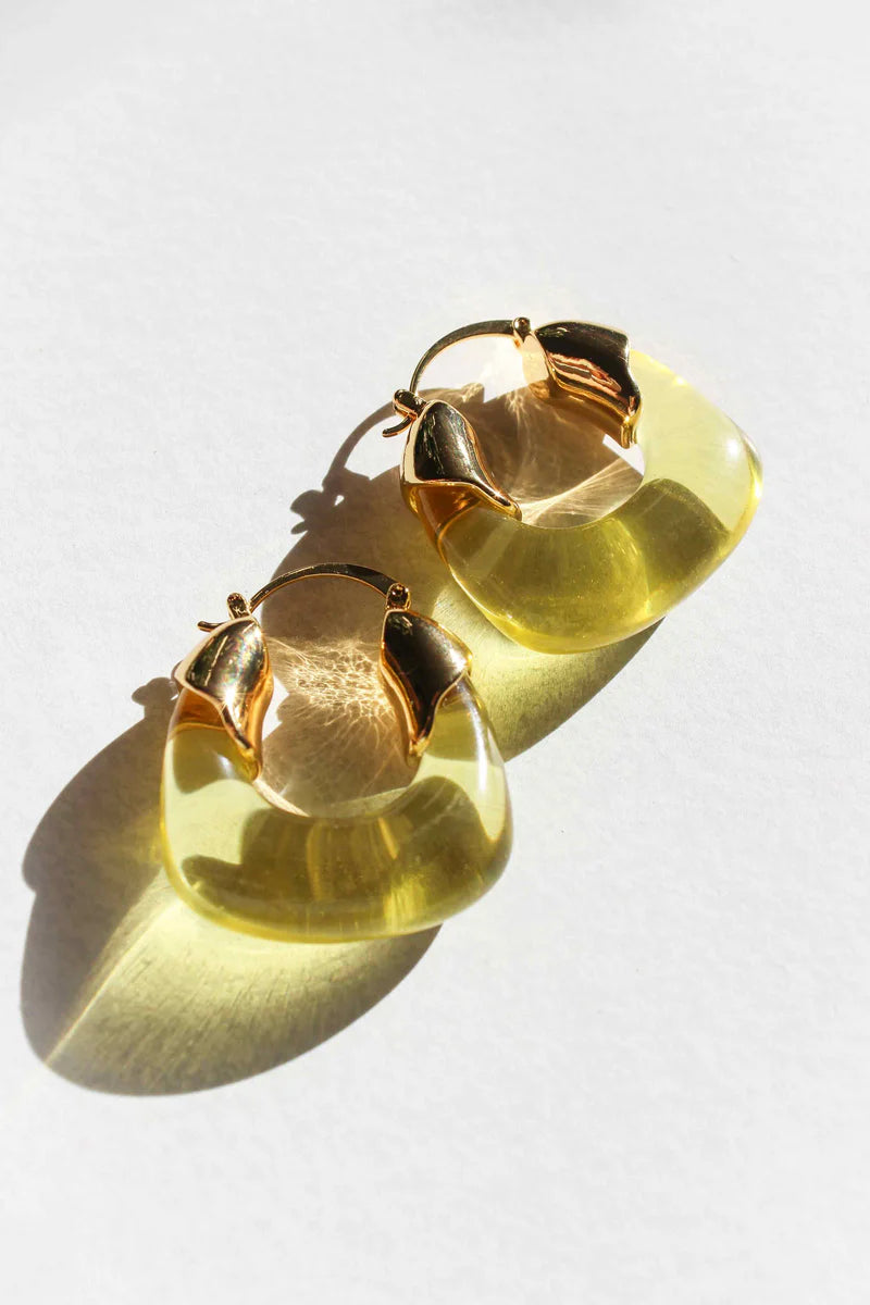 Kira Hoop Earrings/Lemon