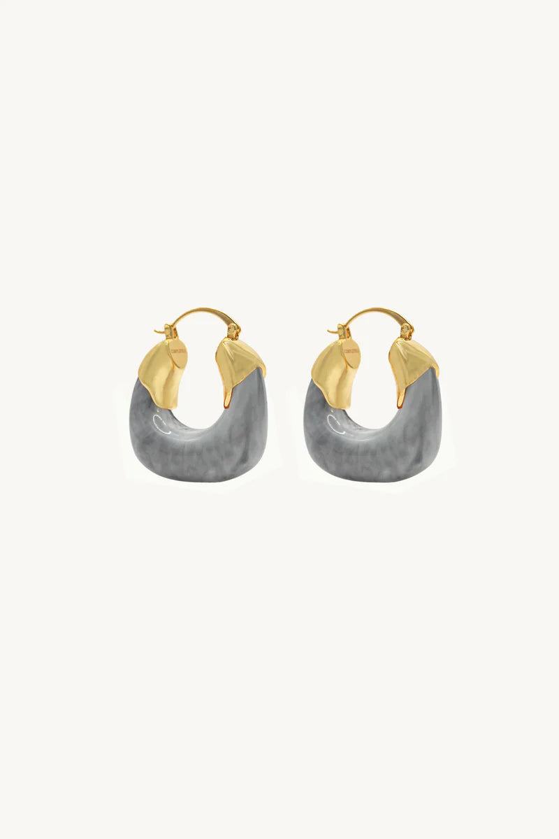 Kira Hoop Earrings /Marble