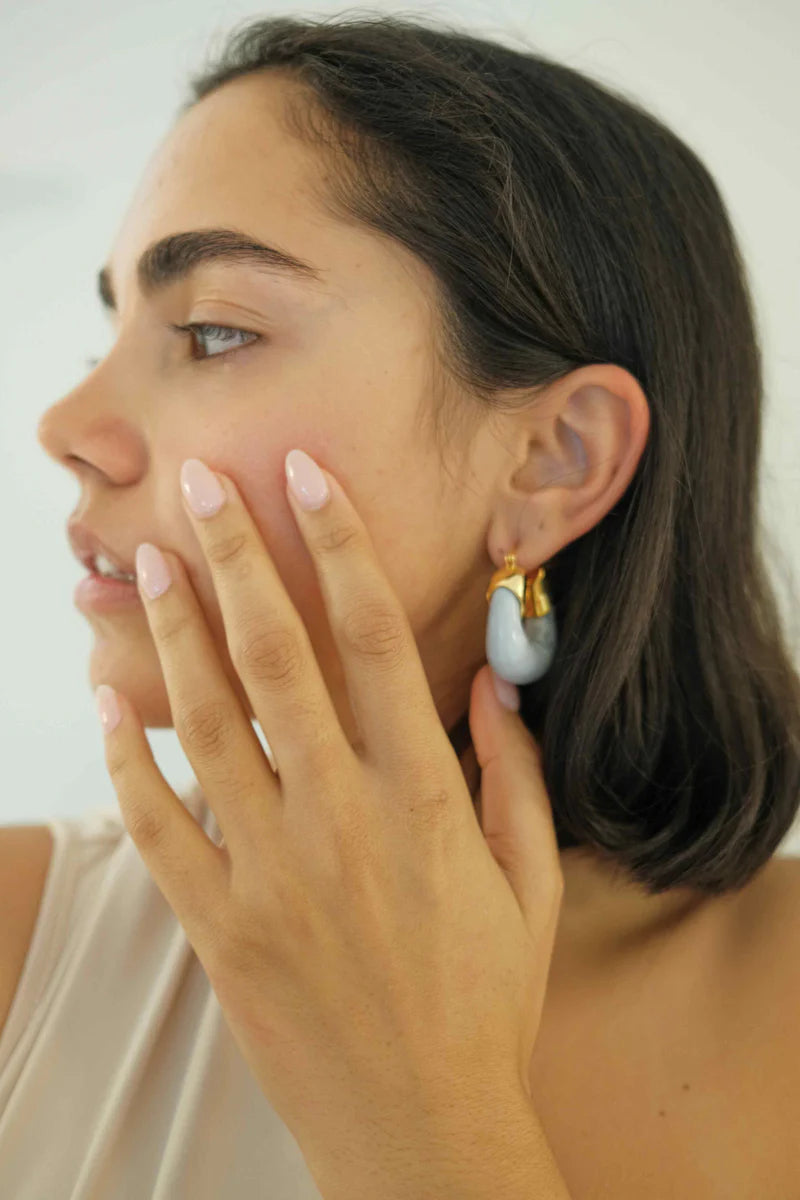 Kira Hoop Earrings /Marble