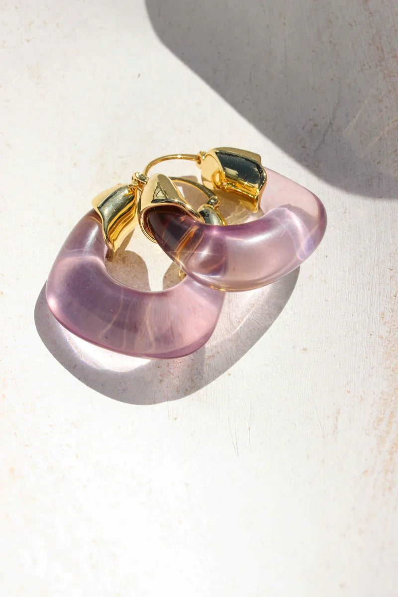 Kira Hoop Earrings/PURPLE