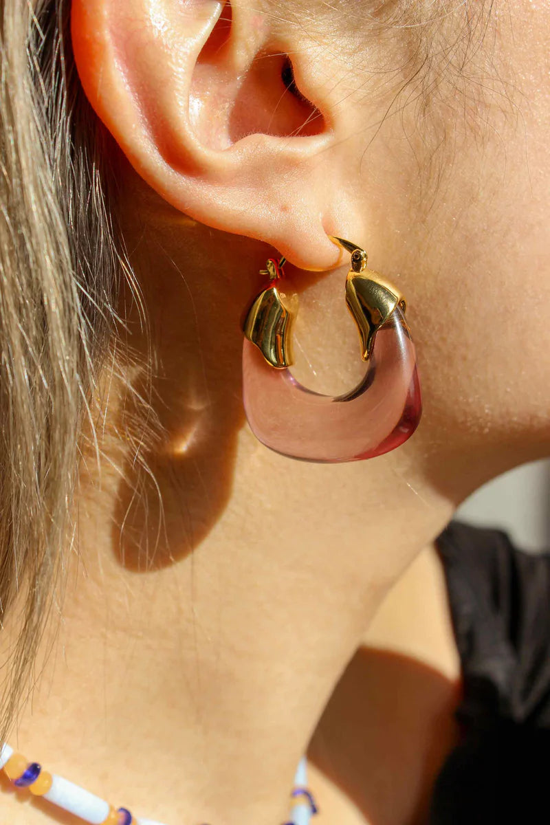 Kira Hoop Earrings/PURPLE