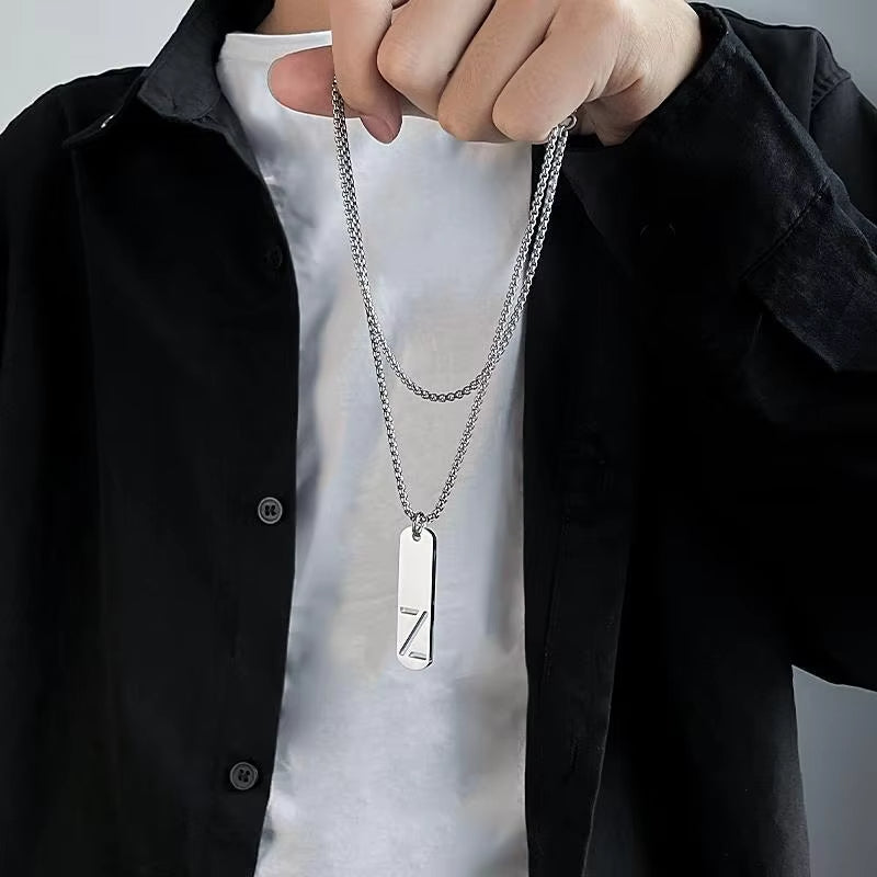Silver-Plated Initial Letter Pendant Necklace