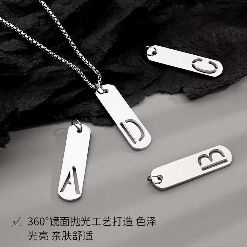 Silver-Plated Initial Letter Pendant Necklace