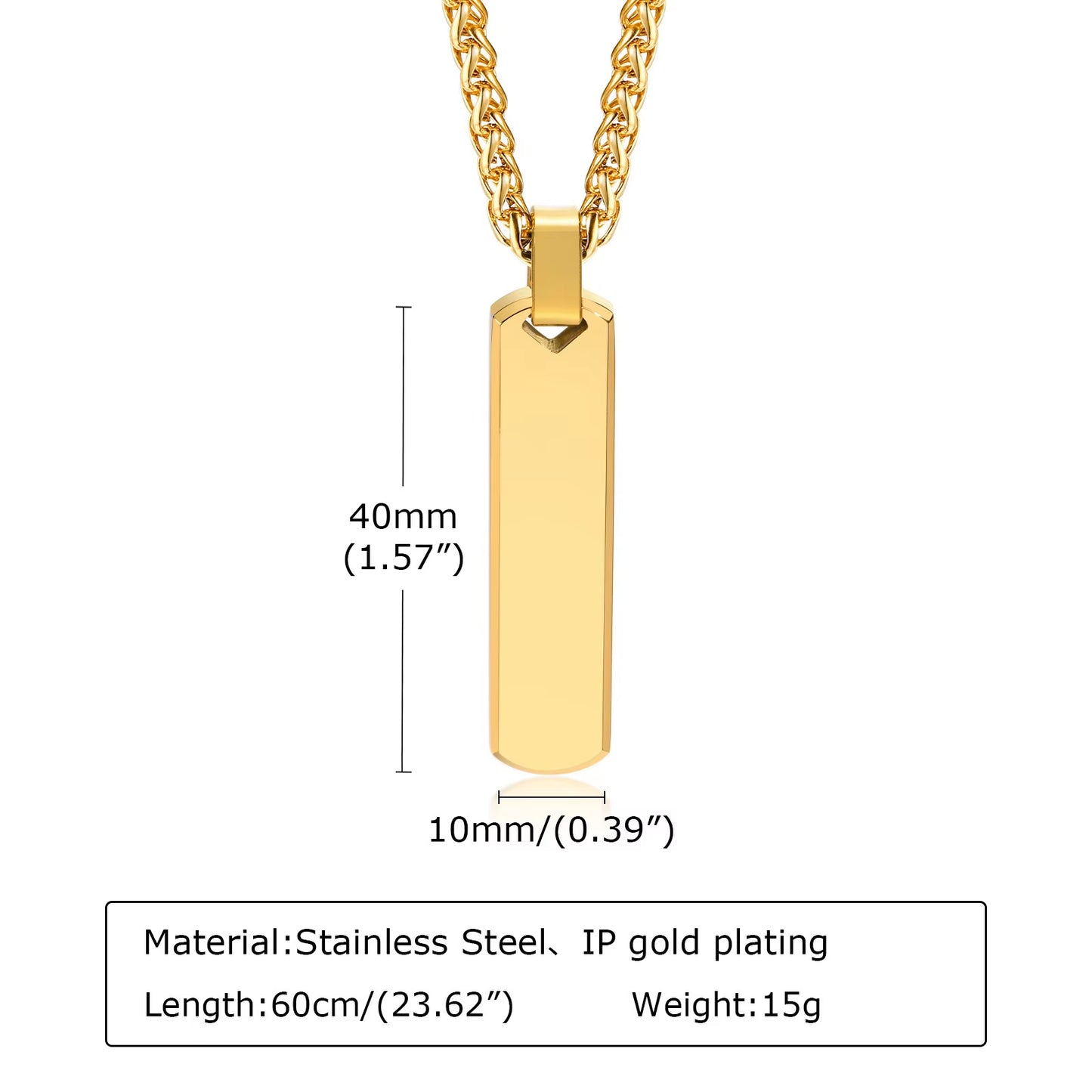 Fashion Custom Stainless Steel Silver & Black Pendant Necklace – Sleek and Modern Design