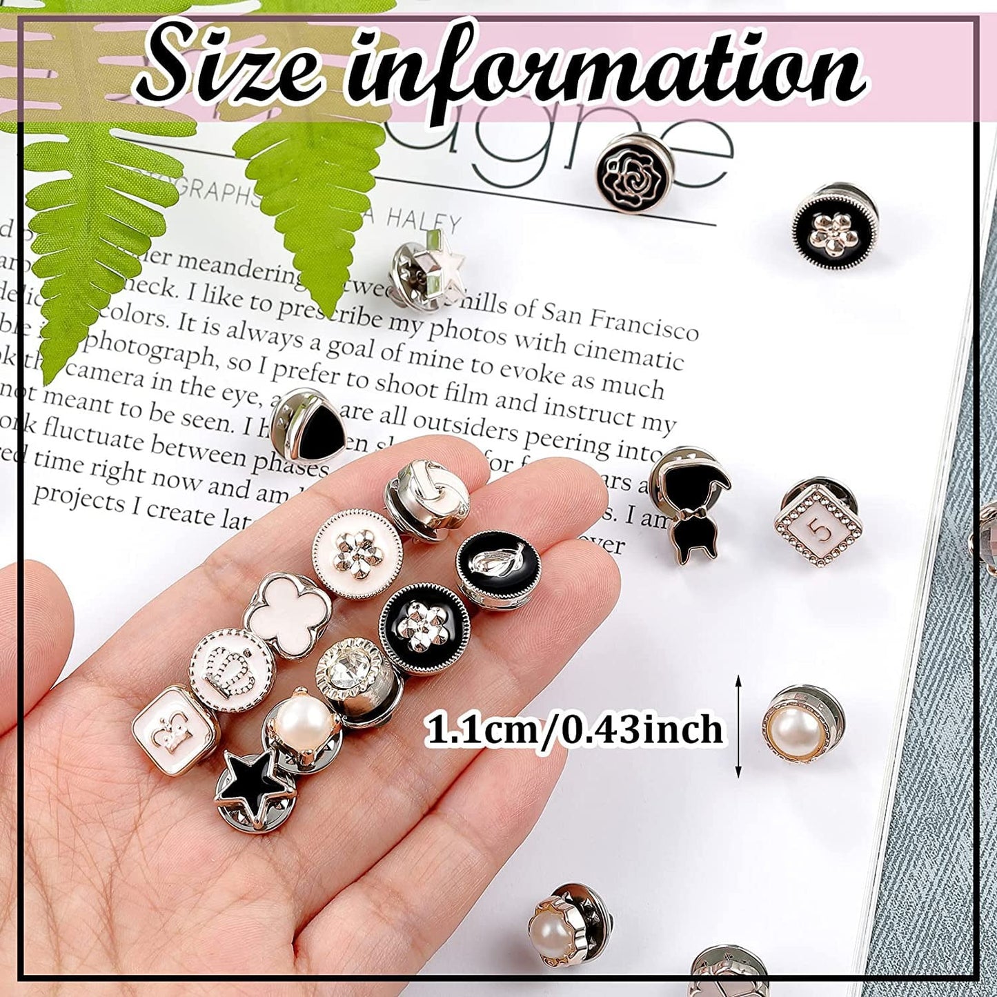 Dupatta & Hijab Pin Set | Button Brooch Safety Pins for Women’s Clothing