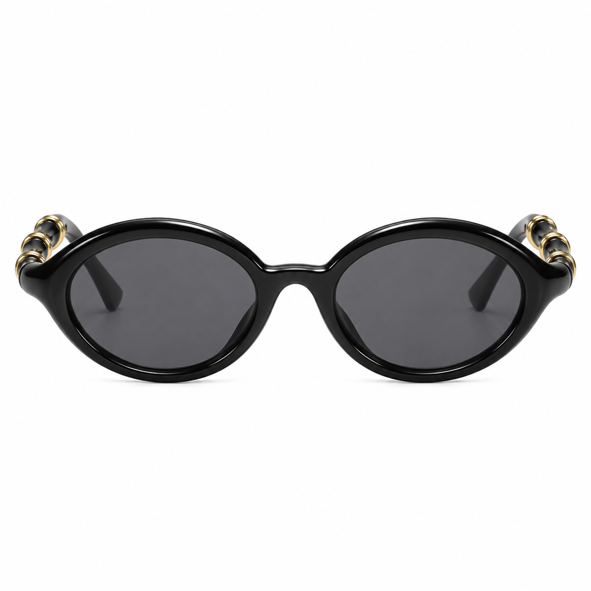 TONGINK Aurelia Gold-Ring Oval Sunglasses