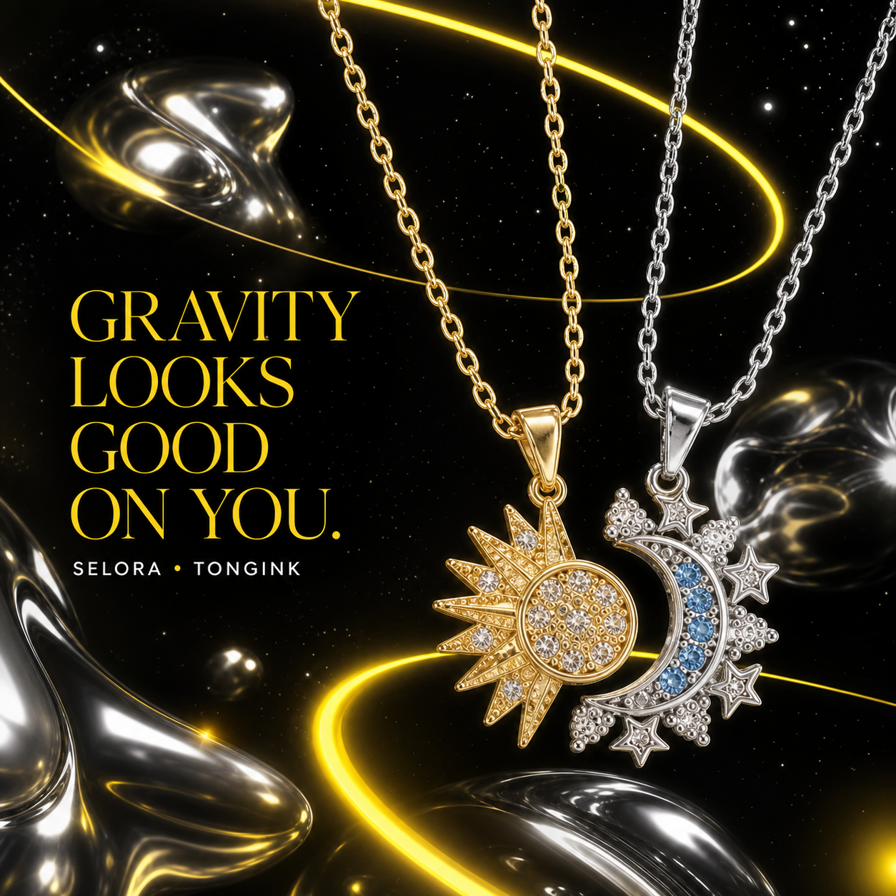 Selora Sun & Moon Necklace Set
