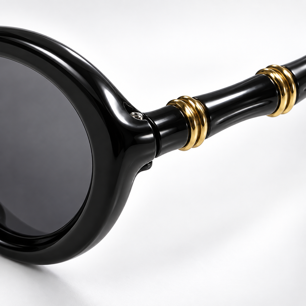 TONGINK Aurelia Gold-Ring Oval Sunglasses