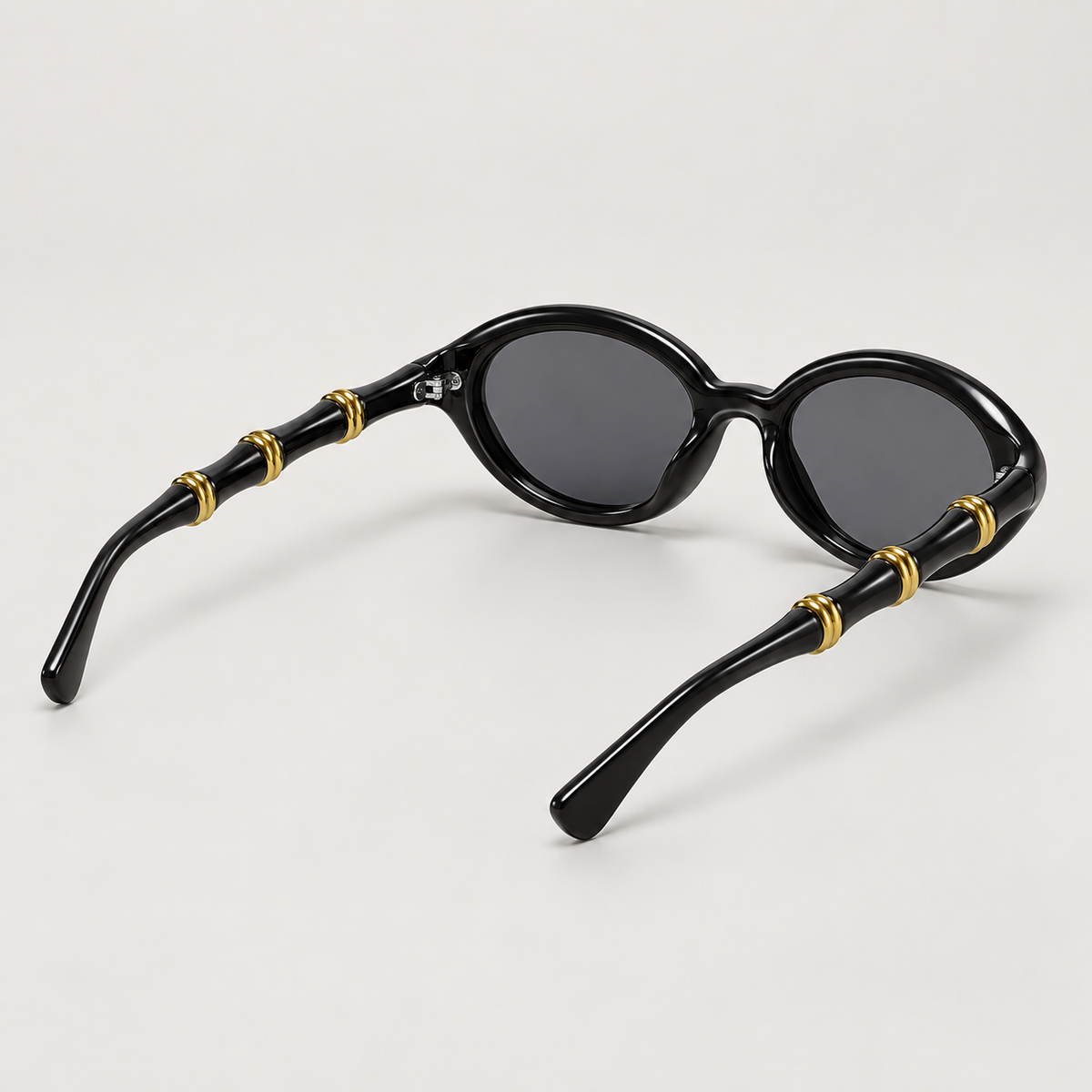 TONGINK Aurelia Gold-Ring Oval Sunglasses