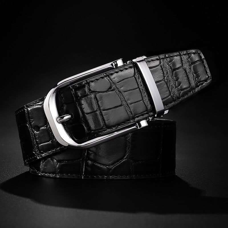 Oxford Men’s Original Leather Belt (Croco Black)
