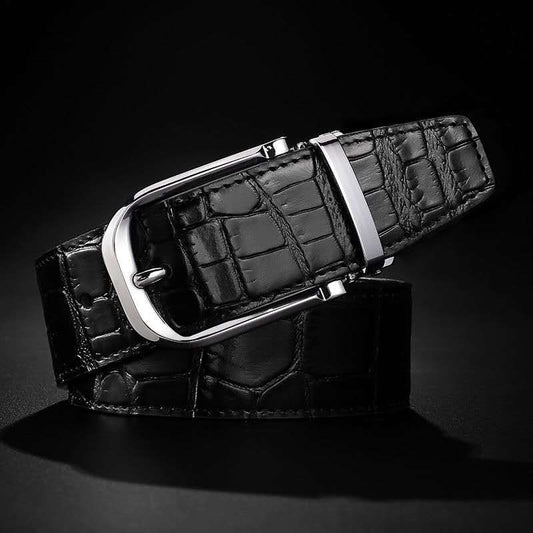 Oxford Men’s Original Leather Belt (Croco Black)