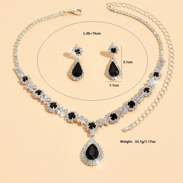 💥-Sapphire Crystal Blue Clavicle Neckpiece Set