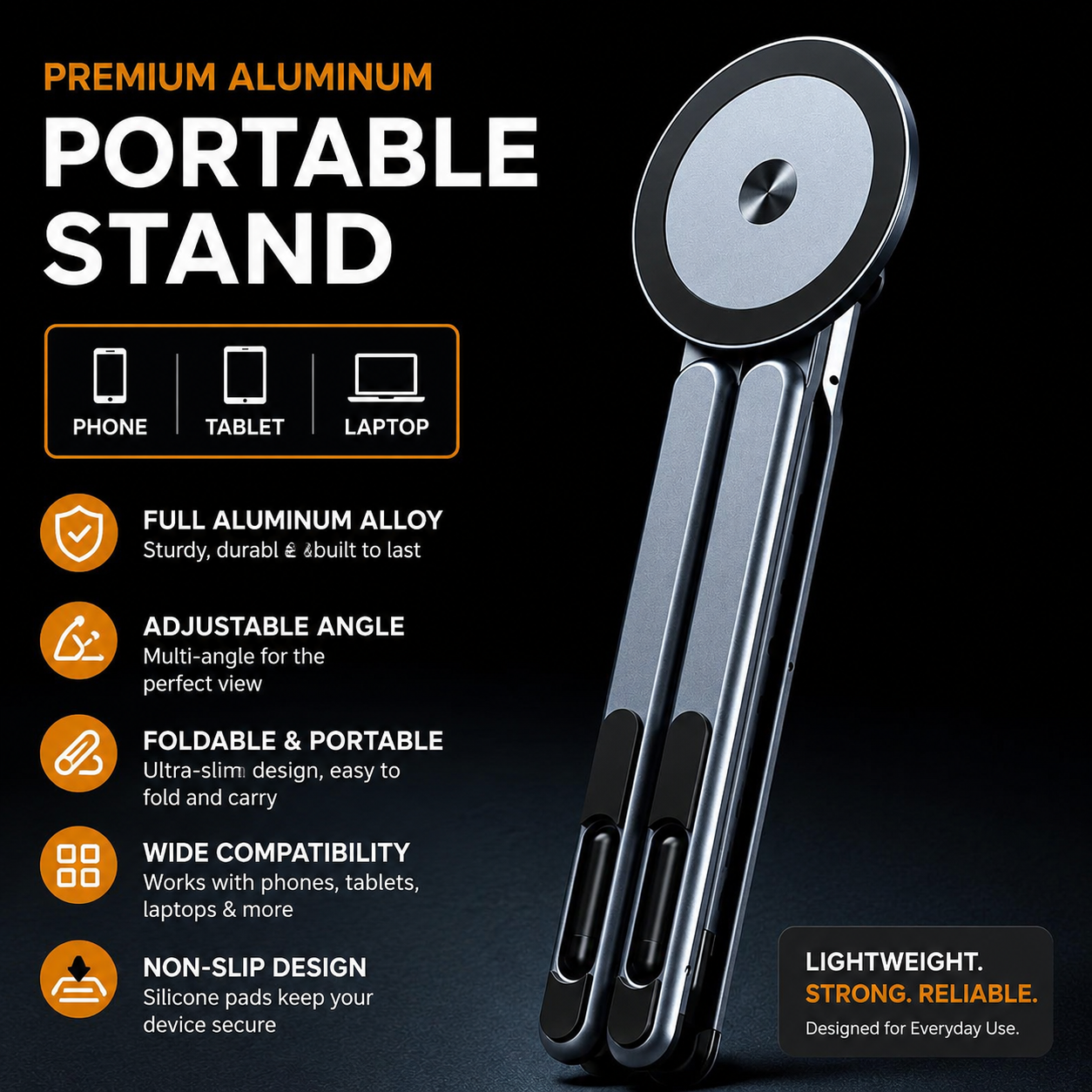 TONGINK MagFold X1 – Premium Foldable Magnetic Laptop, Phone & Tablet Stand