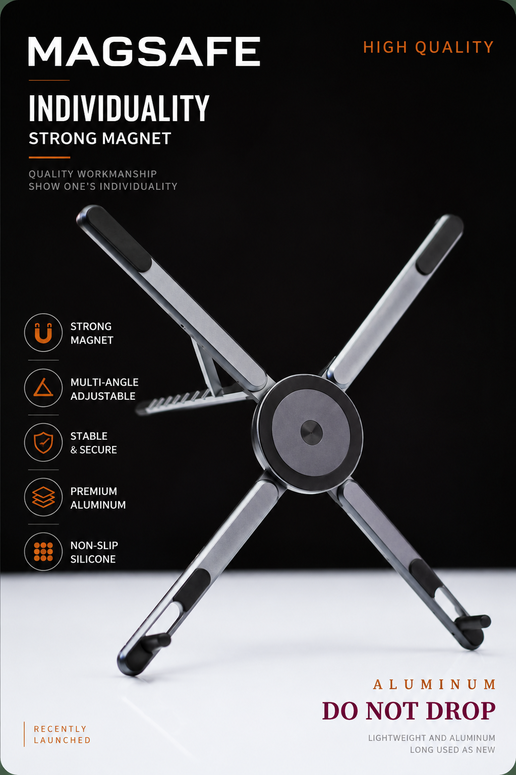 TONGINK MagFold X1 – Premium Foldable Magnetic Laptop, Phone & Tablet Stand