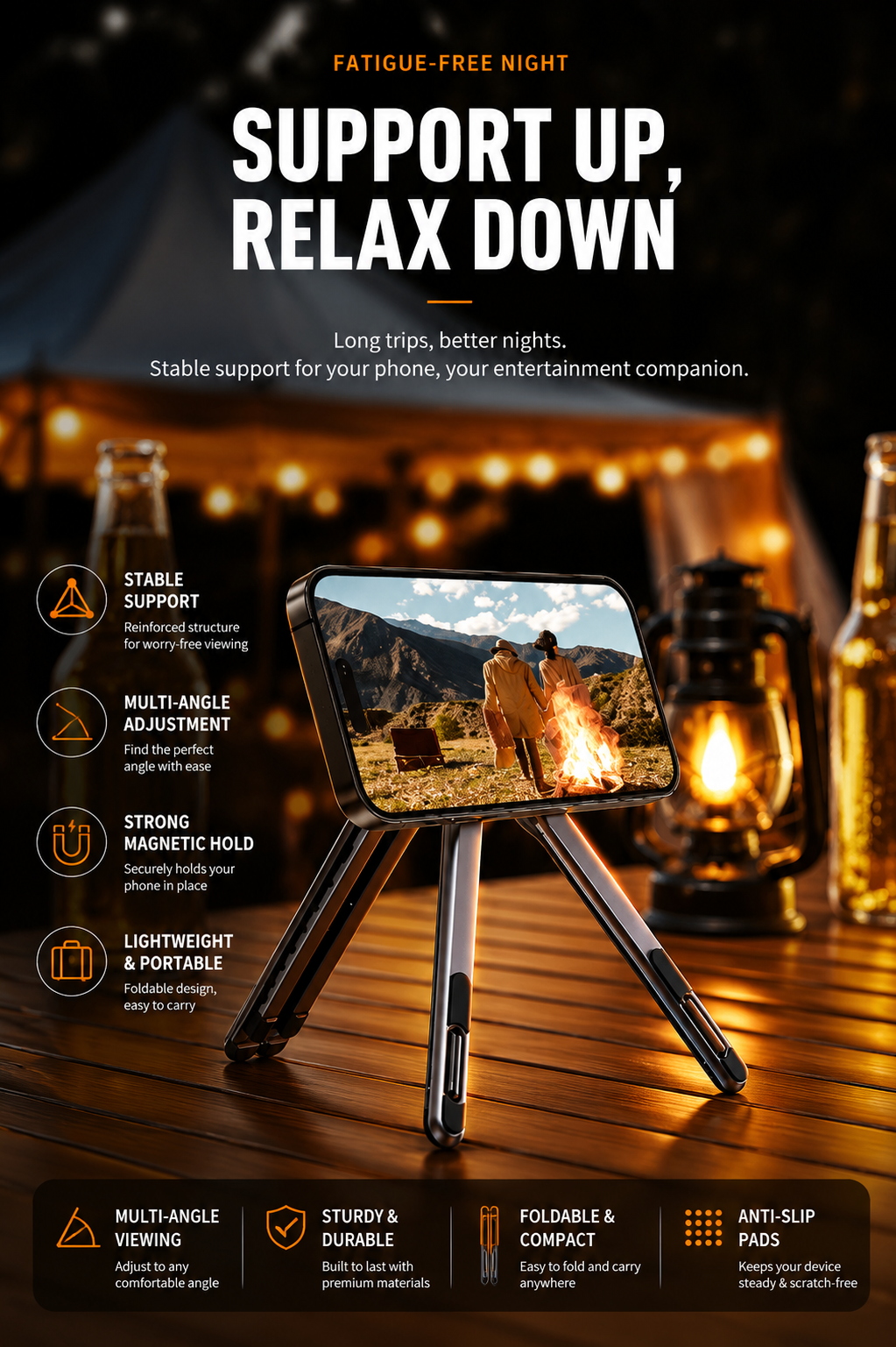 TONGINK MagFold X1 – Premium Foldable Magnetic Laptop, Phone & Tablet Stand