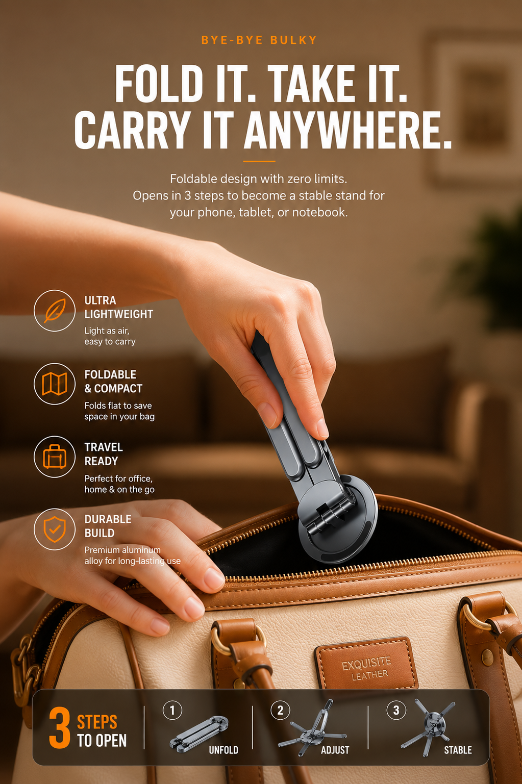 TONGINK MagFold X1 – Premium Foldable Magnetic Laptop, Phone & Tablet Stand
