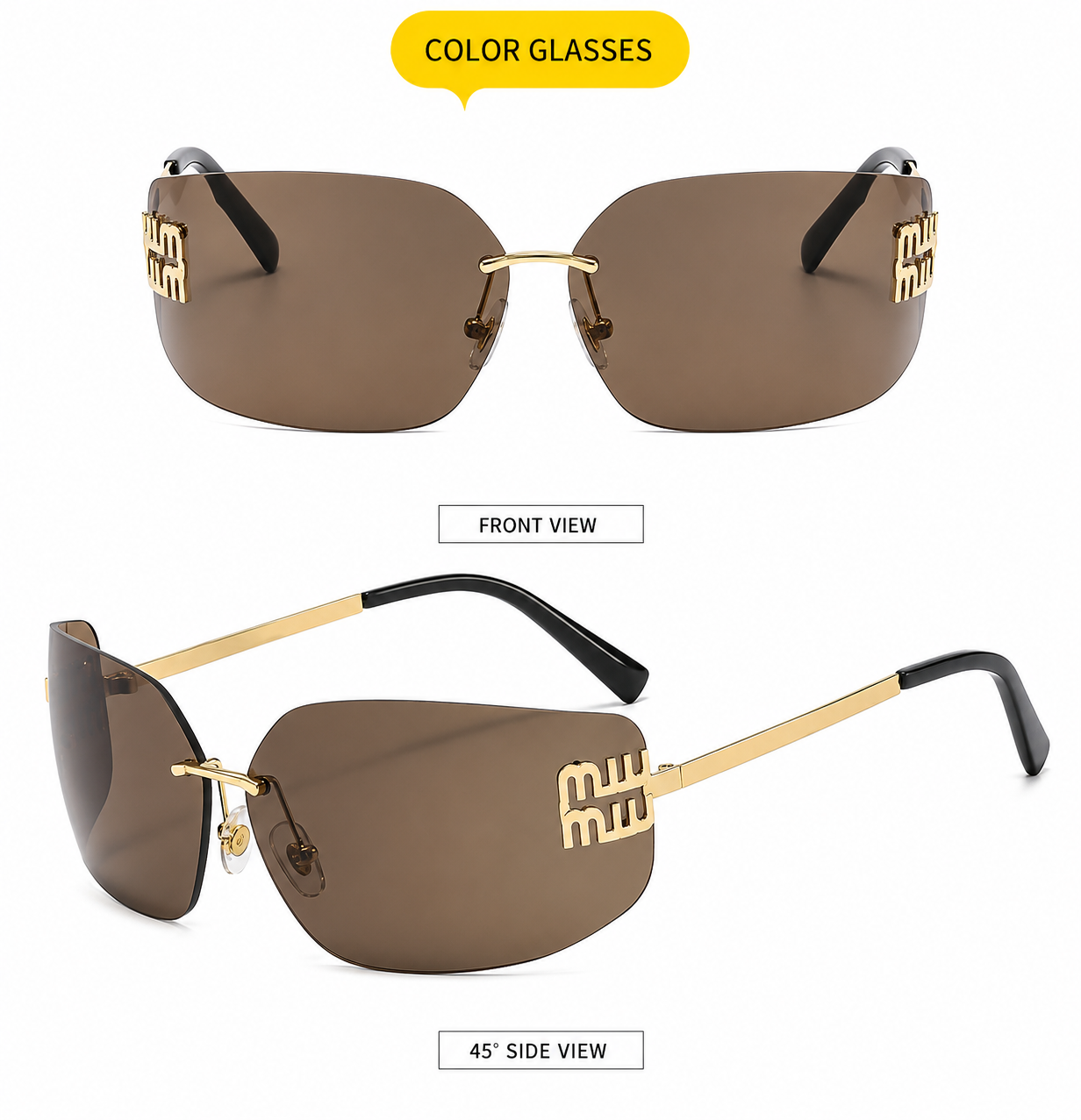 MUSE Edge | Rimless Geometric Luxury Sunglasses