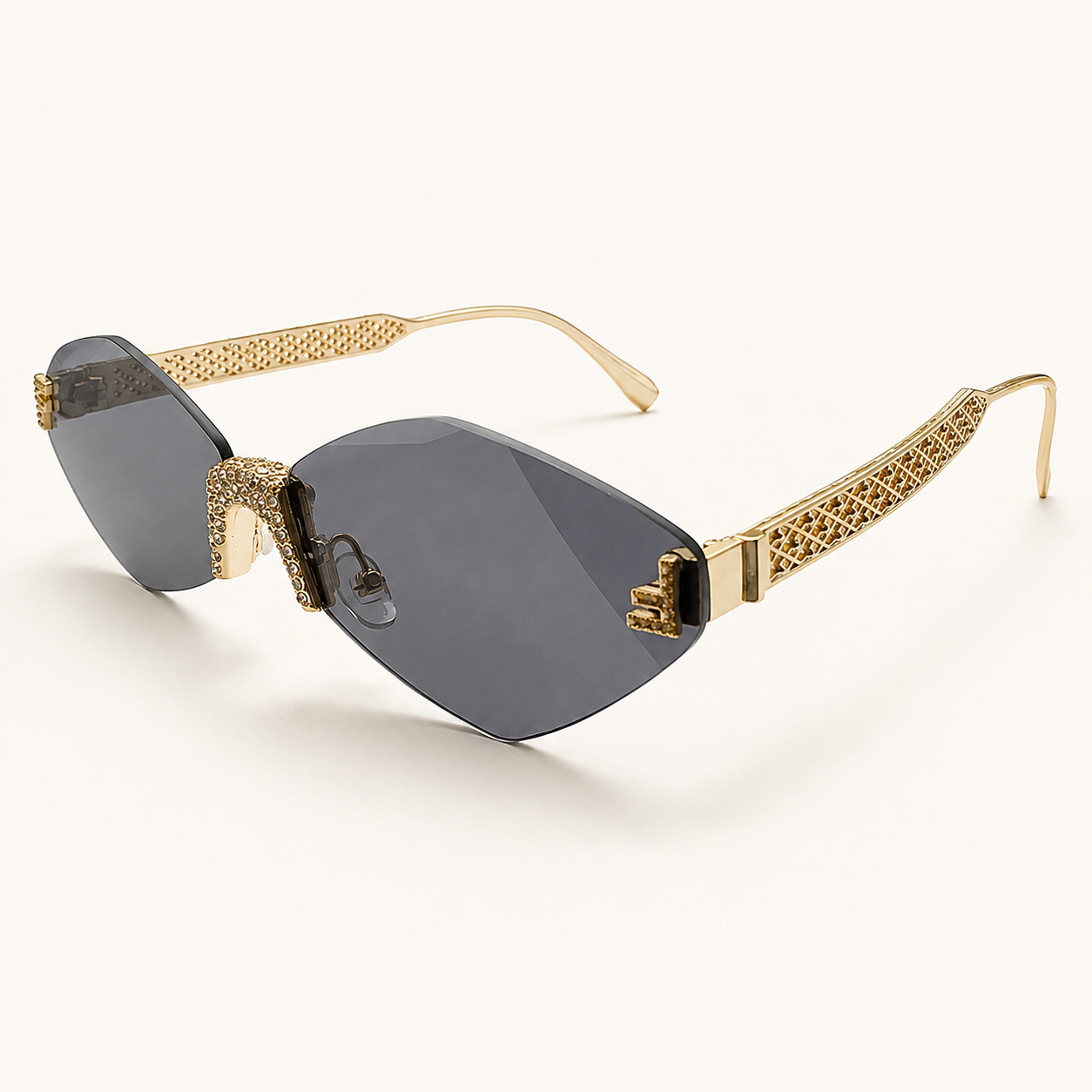 TONGINK LUMÉRA | Sparkle-Bridge Rimless Sunglasses