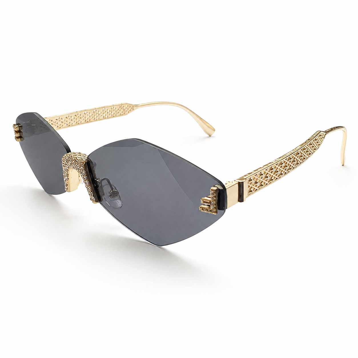 TONGINK LUMÉRA | Sparkle-Bridge Rimless Sunglasses