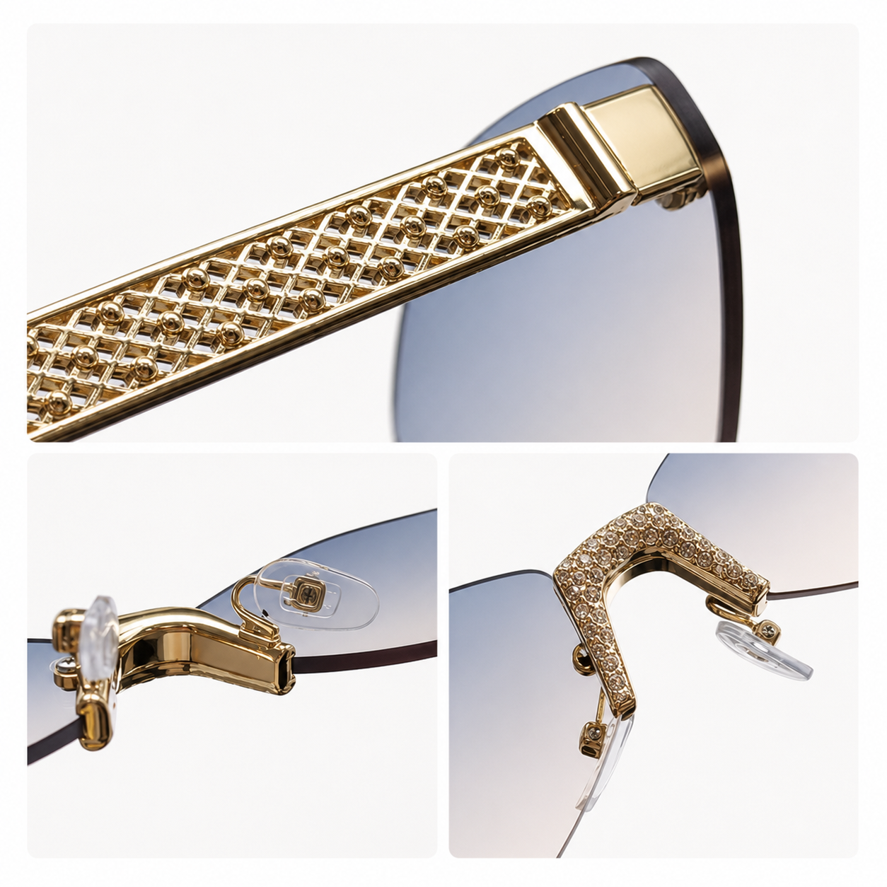 TONGINK LUMÉRA | Sparkle-Bridge Rimless Sunglasses