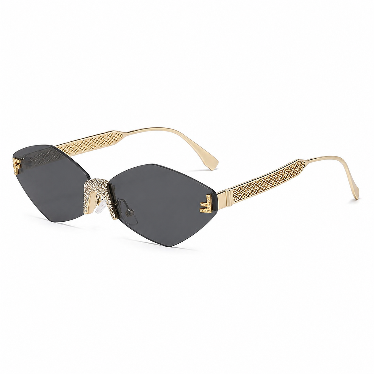 TONGINK LUMÉRA | Sparkle-Bridge Rimless Sunglasses