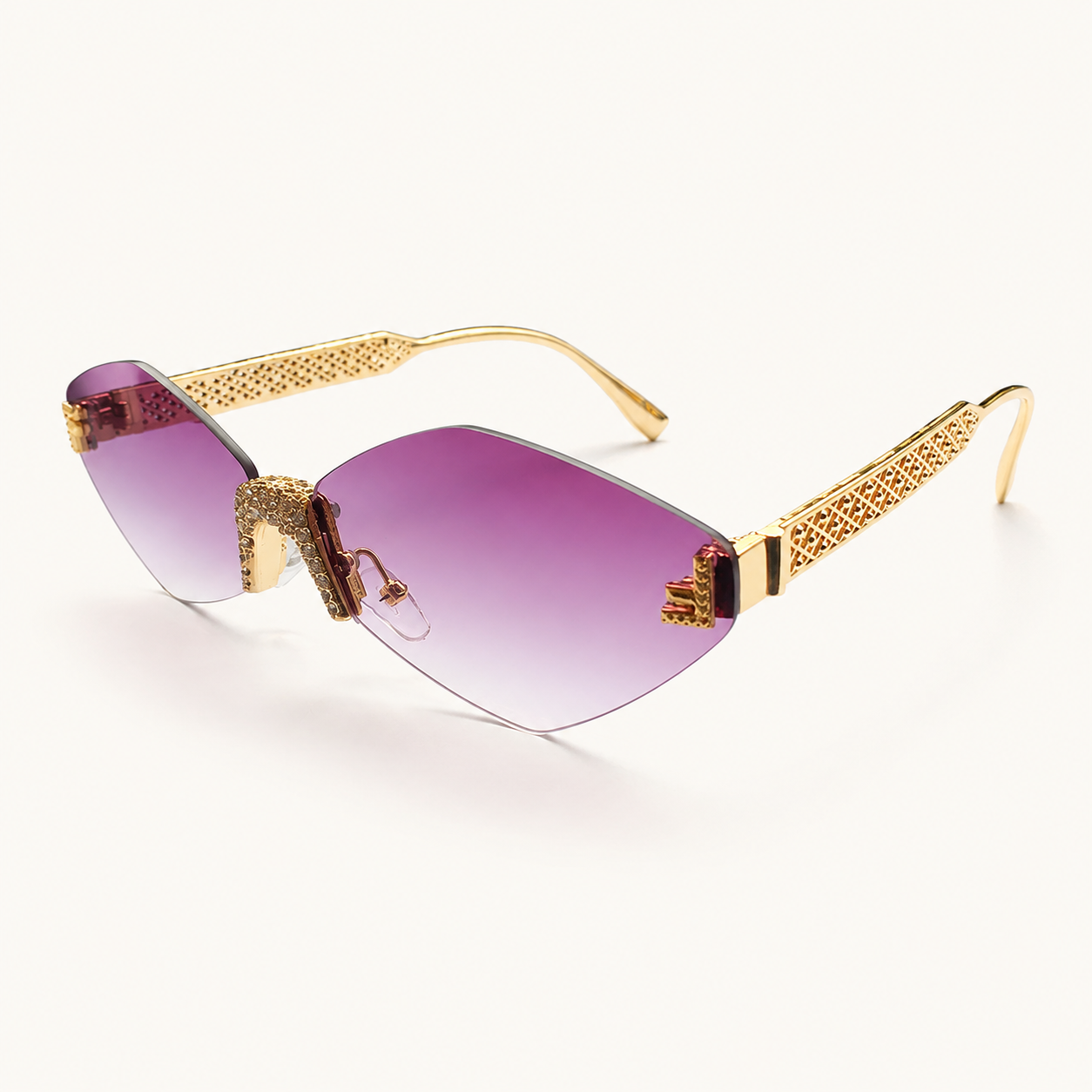 TONGINK LUMÉRA | Sparkle-Bridge Rimless Sunglasses