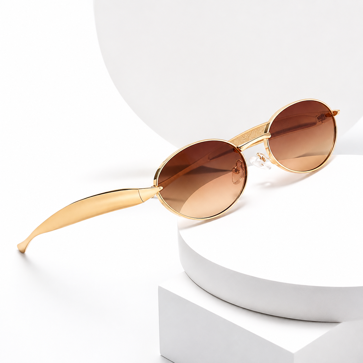 BV Aurora Slim Oval Sunglasses | Vintage Metal Frame UV400