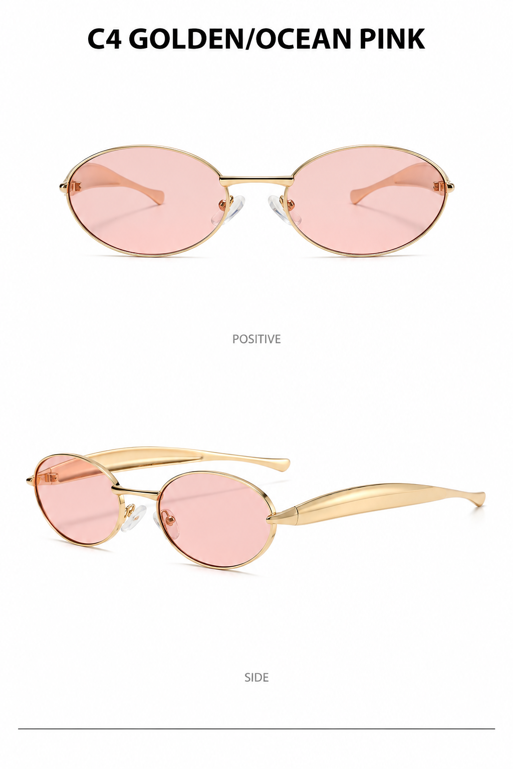 BV Aurora Slim Oval Sunglasses | Vintage Metal Frame UV400