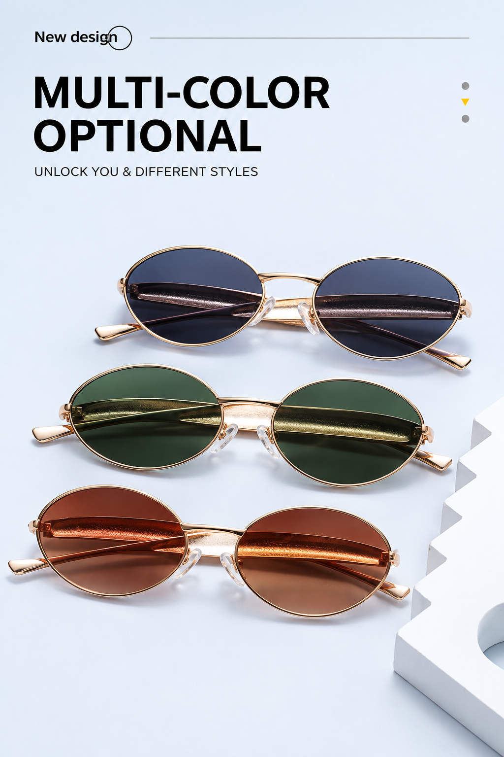 BV Aurora Slim Oval Sunglasses | Vintage Metal Frame UV400