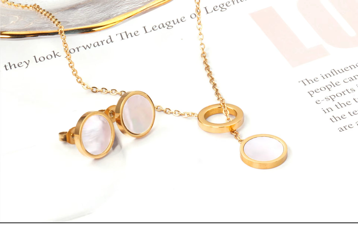 Modern ROUND SHAPE Cube Jewelry Set – Stainless Steel Pendant Necklace & Earrings