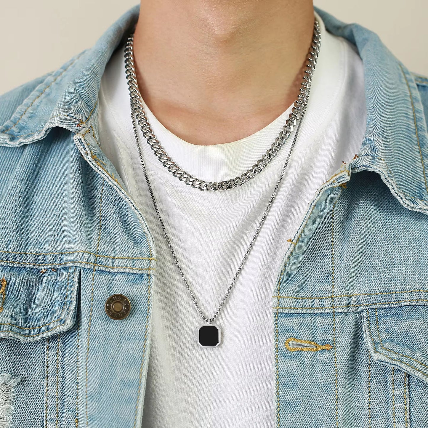 Vintage Cool Cuban Figaro Box Chain Necklace – Timeless Style with an Edge
