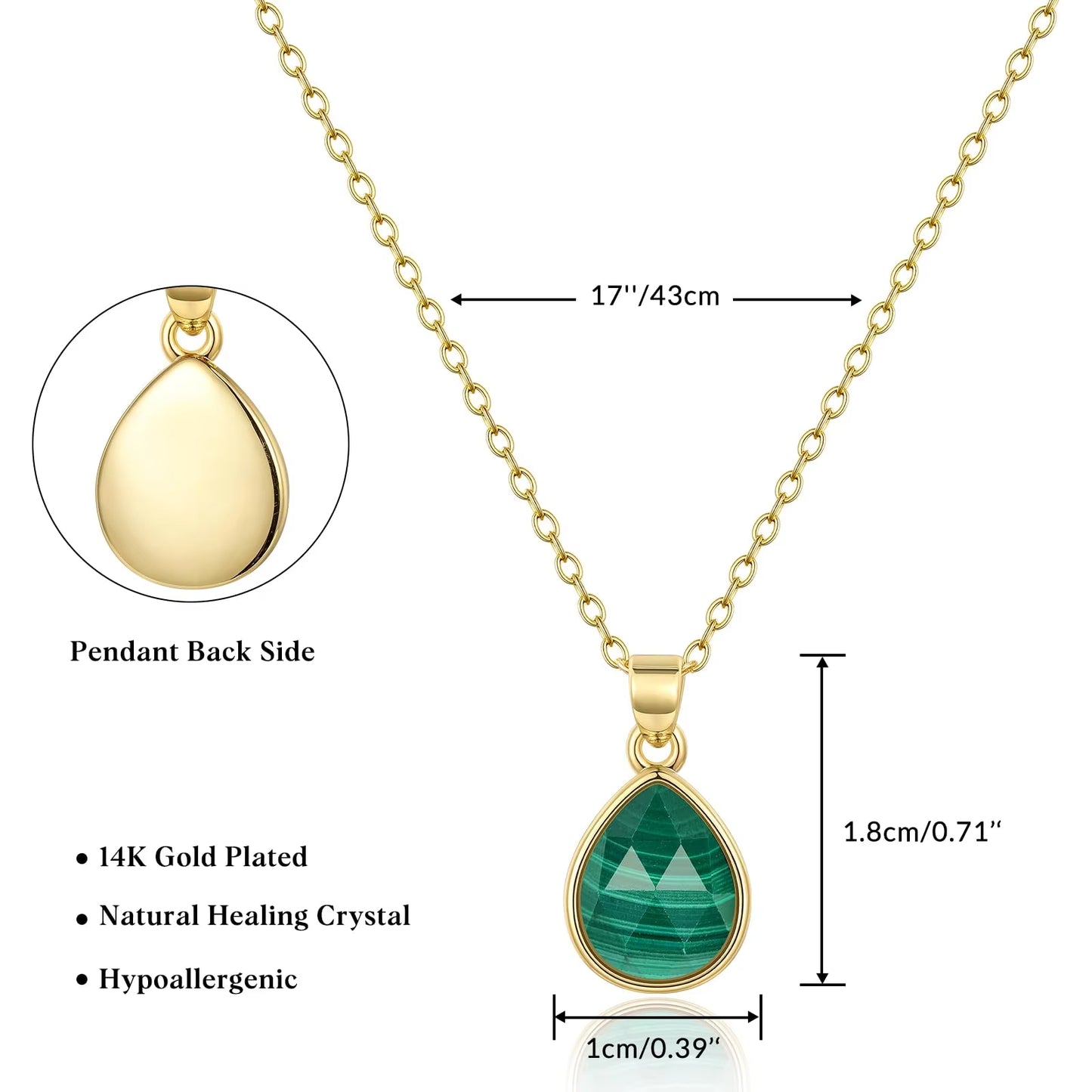 GREEN NATURAL STONE PENDANT NECKLACE