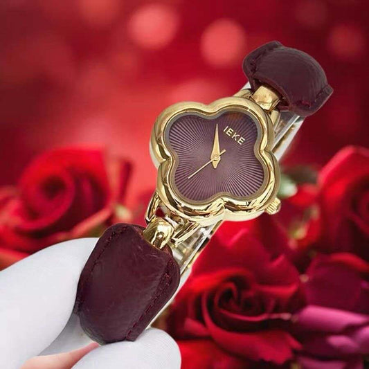 IEKE Clover-Shaped Gold Women's Watch