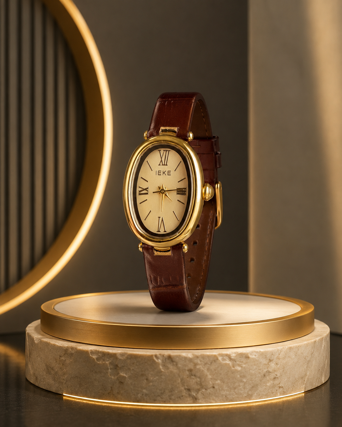 IEKE Vintage Oval Roman Numeral Women’s Watch