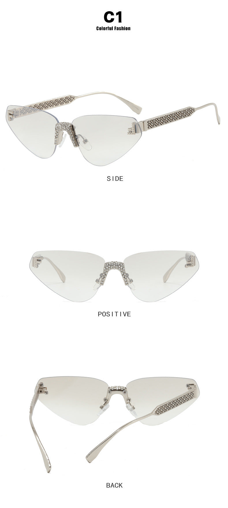 TONGINK LUMÉRA | Sparkle-Bridge Rimless Sunglasses