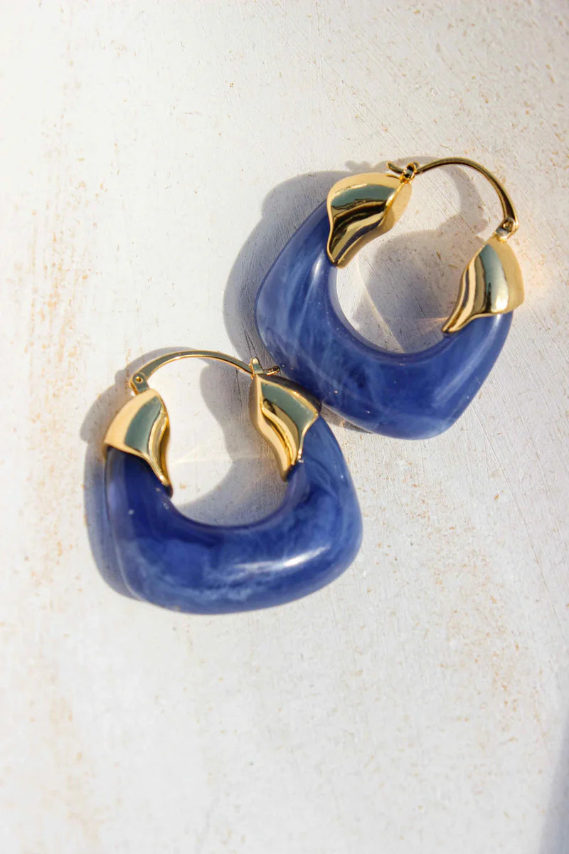 Kira  Hoop Earrings/Cloudy