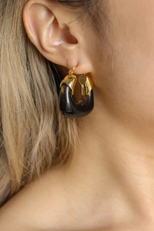 Kira  Hoop Earrings/Inkwell